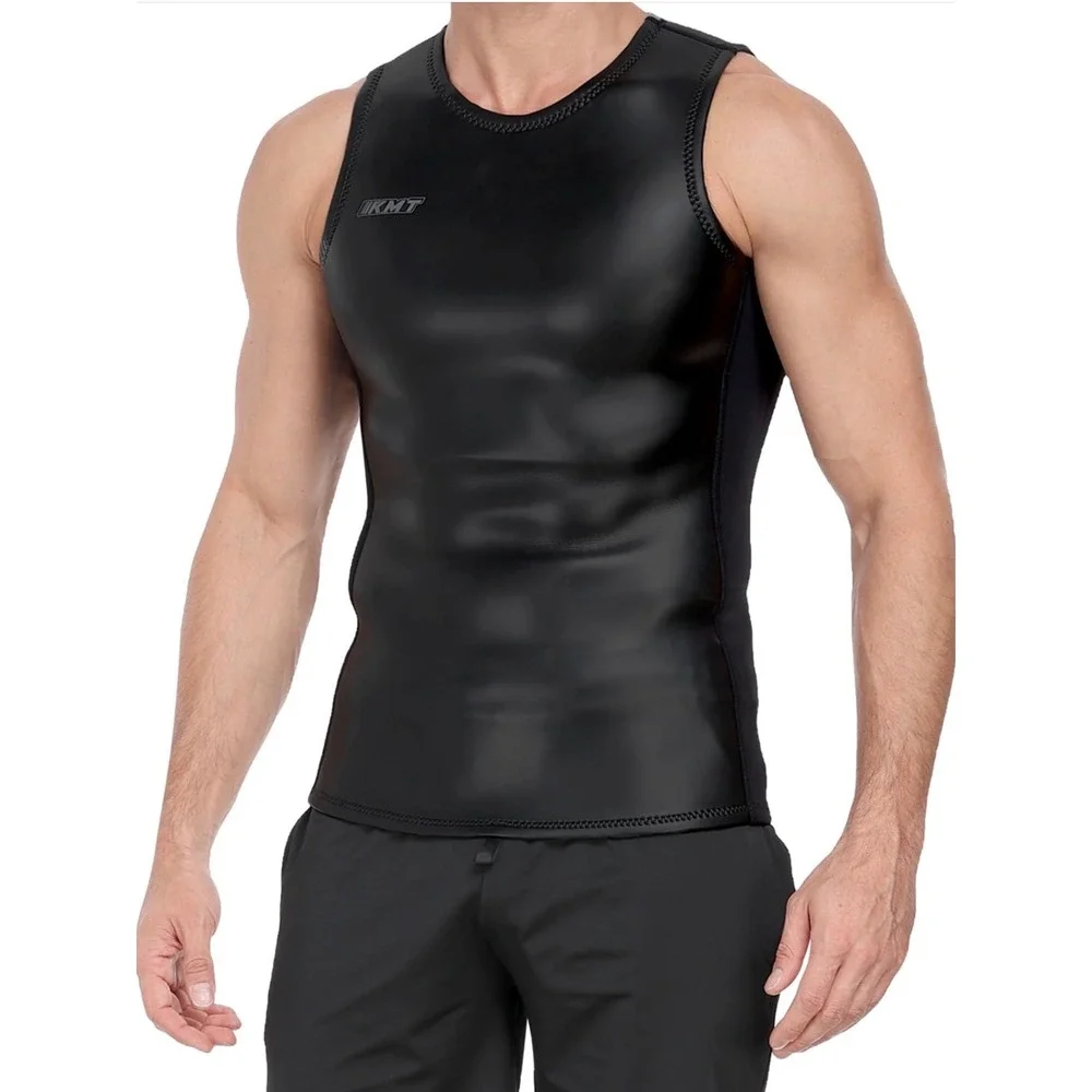 KMT Wetsuit Vest Mens XS Black Excellent 2mm Neoprene Sleeveless Pullover Top